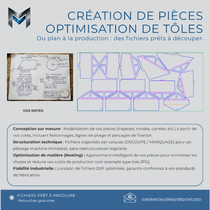 Optimisation de nesting pour réduction de chutes de métal